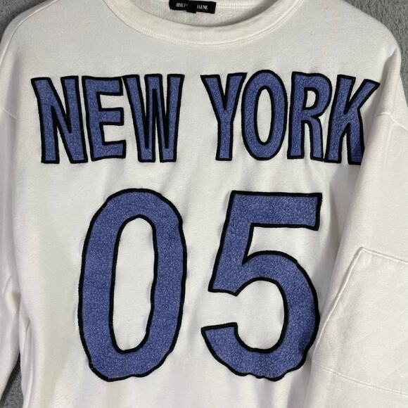 Hye Park and Lune New York 05 White Blue Graphic Crewneck Sweatshirt USA M - Picture 8 of 9